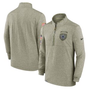 Men's Dallas Cowboys Nike Olive 2022 Salute to Service Quarter-Zip Top