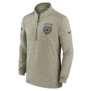 Men's Dallas Cowboys Nike Olive 2022 Salute to Service Quarter-Zip Top