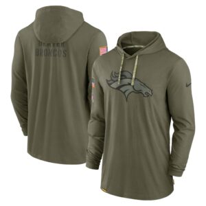 Men's Denver Broncos Nike Olive 2022 Salute to Service Tonal Pullover Hoodie