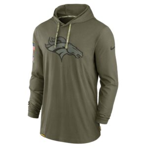 Men's Denver Broncos Nike Olive 2022 Salute to Service Tonal Pullover Hoodie