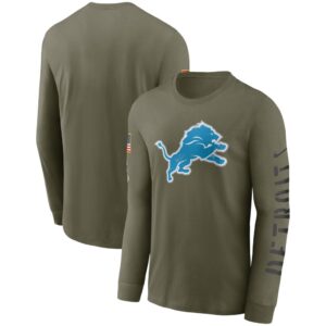 Men's Detroit Lions Nike Olive 2022 Salute To Service Long Sleeve T-Shirt