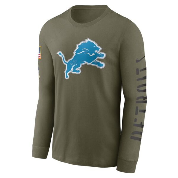 Men's Detroit Lions Nike Olive 2022 Salute To Service Long Sleeve T-Shirt