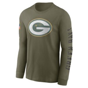 Men's Green Bay Packers Nike Olive 2022 Salute To Service Long Sleeve T-Shirt