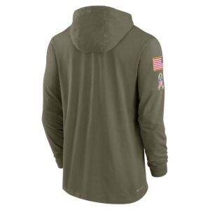 Men's Green Bay Packers Nike Olive 2022 Salute to Service Tonal Pullover Hoodie