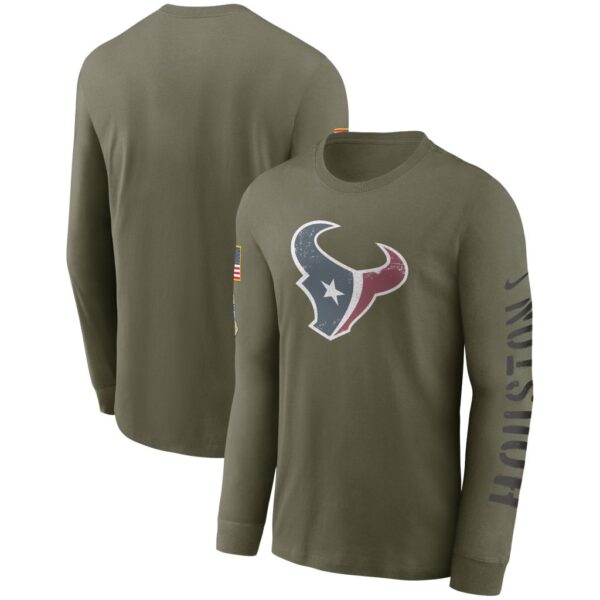 Men's Houston Texans Nike Olive 2022 Salute To Service Long Sleeve T-Shirt