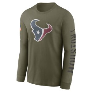 Men's Houston Texans Nike Olive 2022 Salute To Service Long Sleeve T-Shirt