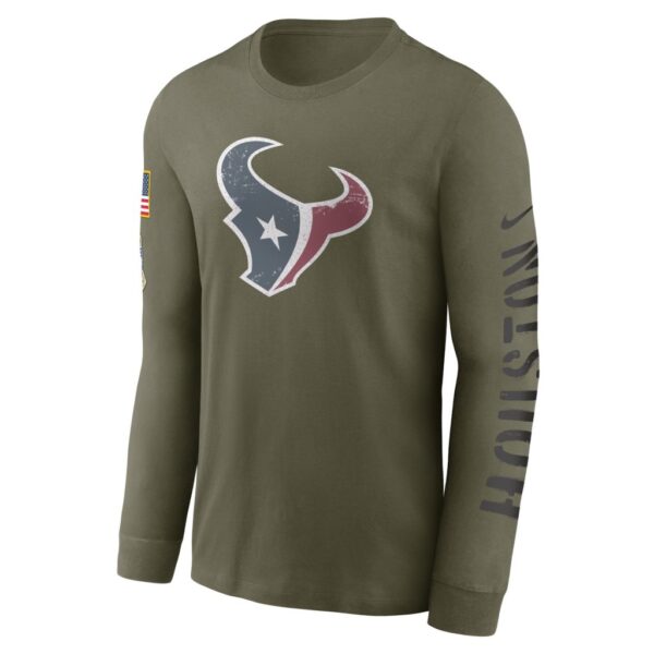 Men's Houston Texans Nike Olive 2022 Salute To Service Long Sleeve T-Shirt