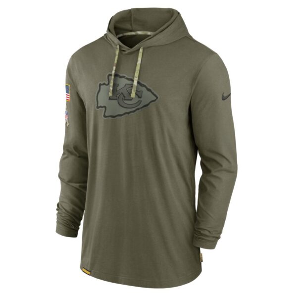 Men's Kansas City Chiefs Nike Olive 2022 Salute to Service Tonal Pullover Hoodie