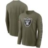 Men's Las Vegas Raiders Nike Olive 2022 Salute To Service Long Sleeve T-Shirt