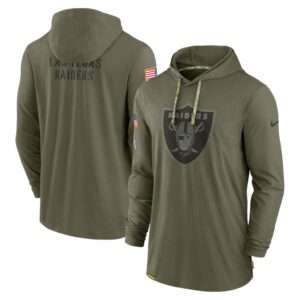 Men's Las Vegas Raiders Nike Olive 2022 Salute to Service Tonal Pullover Hoodie