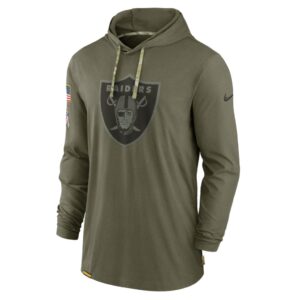 Men's Las Vegas Raiders Nike Olive 2022 Salute to Service Tonal Pullover Hoodie