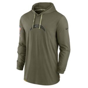 Men's Los Angeles Chargers Nike Olive 2022 Salute to Service Tonal Pullover Hoodie