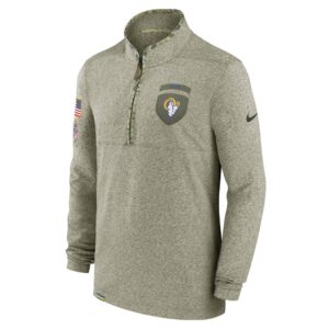 Men's Los Angeles Rams Nike Olive 2022 Salute to Service Shield Quarter-Zip Top