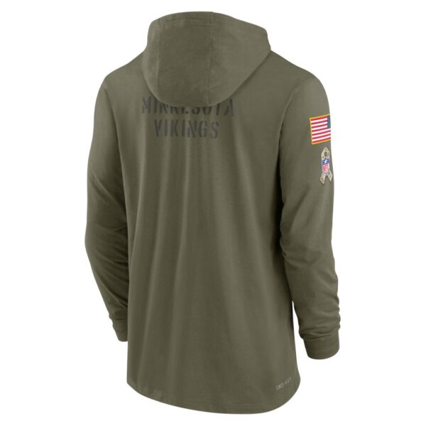 Men's Minnesota Vikings Nike Olive 2022 Salute to Service Tonal Pullover Hoodie