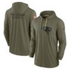 Men's New England Patriots Nike Olive 2022 Salute to Service Tonal Pullover Hoodie