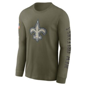 Men's New Orleans Saints Nike Olive 2022 Salute To Service Long Sleeve T-Shirt