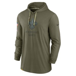 Men's New Orleans Saints Nike Olive 2022 Salute to Service Tonal Pullover Hoodie