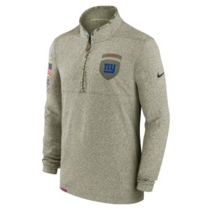 Men's New York Giants Nike Olive 2022 Salute to Service Shield Quarter-Zip Top