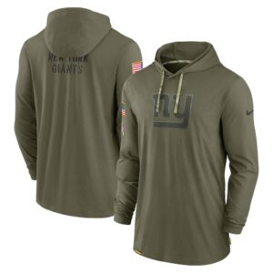 Men's New York Giants Nike Olive 2022 Salute to Service Tonal Pullover Hoodie