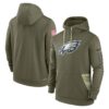 Men's Philadelphia Eagles Nike Olive 2022 Salute to Service Therma Performance Pullover Hoodie