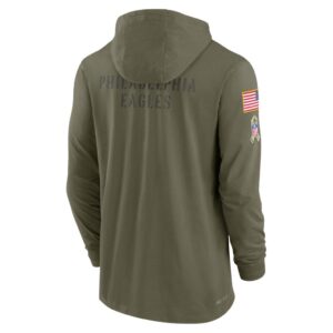 Men's Philadelphia Eagles Nike Olive 2022 Salute to Service Tonal Pullover Hoodie