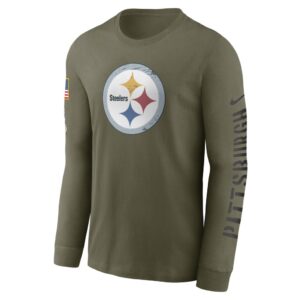 Men's Pittsburgh Steelers Nike Olive 2022 Salute To Service Long Sleeve T-Shirt