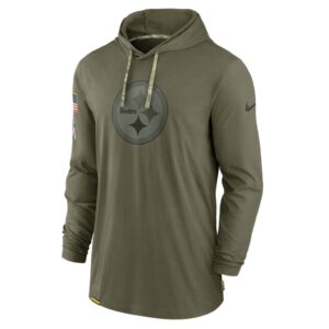 Men's Pittsburgh Steelers Nike Olive 2022 Salute to Service Tonal Pullover Hoodie