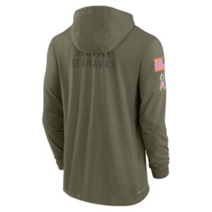 Men's Seattle Seahawks Nike Olive 2022 Salute to Service Tonal Pullover Hoodie