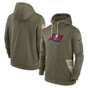 Men's Tampa Bay Buccaneers Nike Olive 2022 Salute to Service Therma Performance Pullover Hoodie