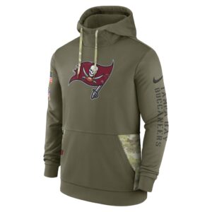 Men's Tampa Bay Buccaneers Nike Olive 2022 Salute to Service Therma Performance Pullover Hoodie