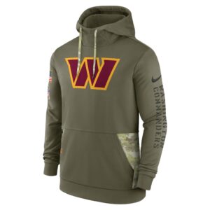 Men's Washington Commanders Nike Olive 2022 Salute to Service Therma Performance Pullover Hoodie