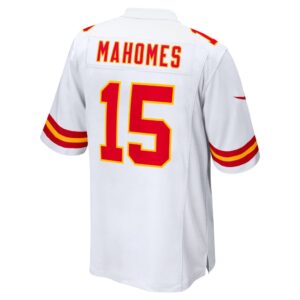 Men's Kansas City Chiefs Patrick Mahomes Nike White Super Bowl LVII Patch Away Game Jersey