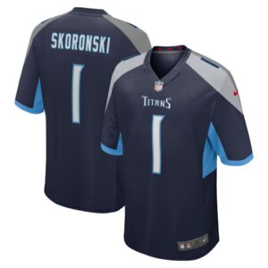 Men's Tennessee Titans Peter Skoronski Nike Navy 2023 NFL Draft First Round Pick Game Jersey