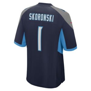 Men's Tennessee Titans Peter Skoronski Nike Navy 2023 NFL Draft First Round Pick Game Jersey