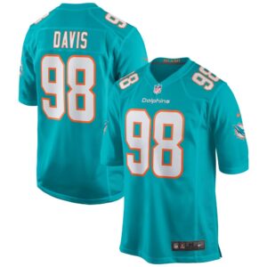 Men's Miami Dolphins Raekwon Davis Nike Aqua Game Jersey