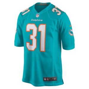 Men's Miami Dolphins Raheem Mostert Nike Aqua Game Jersey