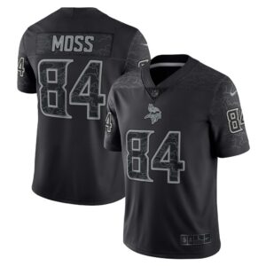 Men's Minnesota Vikings Randy Moss Nike Black Retired Player RFLCTV Limited Jersey