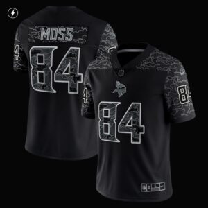 Men's Minnesota Vikings Randy Moss Nike Black Retired Player RFLCTV Limited Jersey