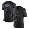 Men's New England Patriots Randy Moss Nike Black Retired Player RFLCTV Limited Jersey