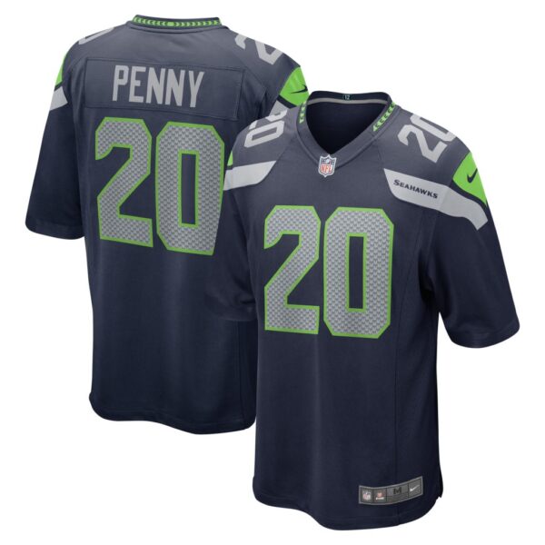 Men's Seattle Seahawks Rashaad Penny Nike College Navy Game Jersey