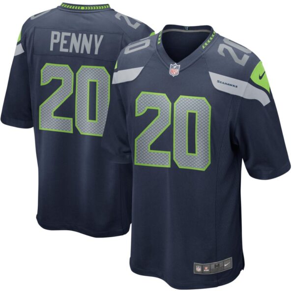 Men's Nike Rashaad Penny Navy Seattle Seahawks Game Jersey