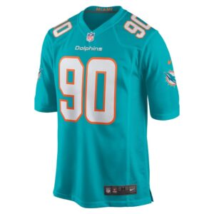 Men's Miami Dolphins RJ McIntosh Nike Aqua Home Game Player Jersey