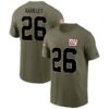 Men's New York Giants Saquon Barkley Nike Olive 2022 Salute To Service Name & Number T-Shirt