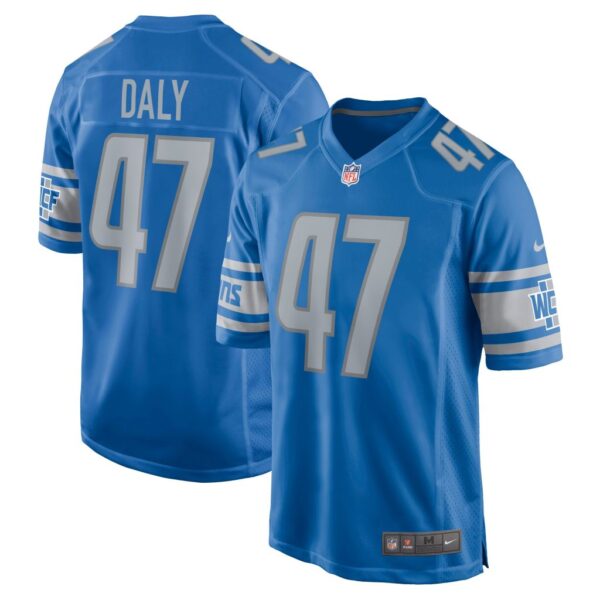 Men's Detroit Lions Scott Daly Nike Blue Game Jersey