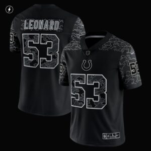 Men's Indianapolis Colts Shaquille Leonard Nike Black RFLCTV Limited Jersey