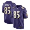 Men's Baltimore Ravens Shemar Bridges Nike Purple Player Game Jersey