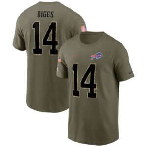 Men's Buffalo Bills Stefon Diggs Nike Olive 2022 Salute To Service Name & Number T-Shirt