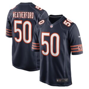 Men's Chicago Bears Sterling Weatherford Nike Navy Game Player Jersey