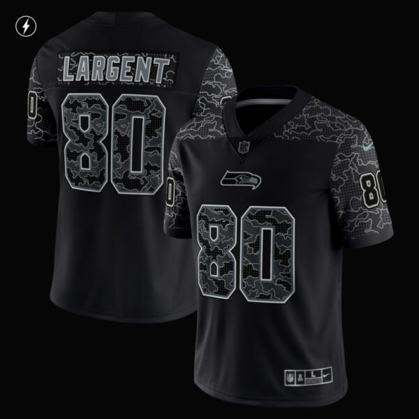 Men's Seattle Seahawks Steve Largent Nike Black Retired Player RFLCTV Limited Jersey