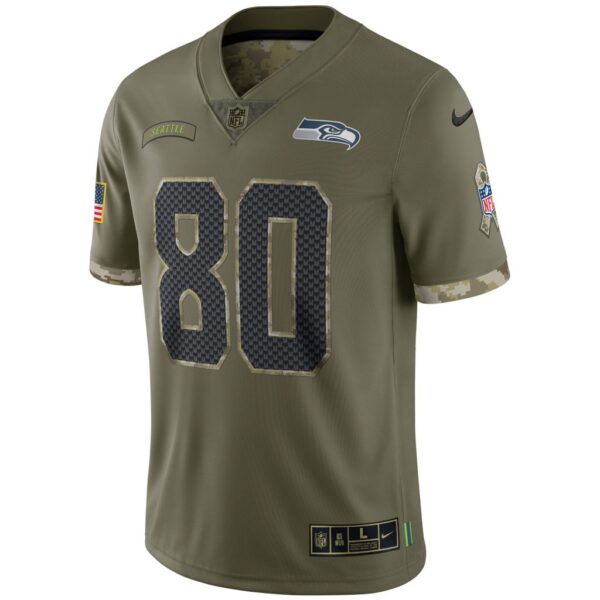 Men's Seattle Seahawks Steve Largent Nike Olive 2022 Salute To Service Retired Player Limited Jersey